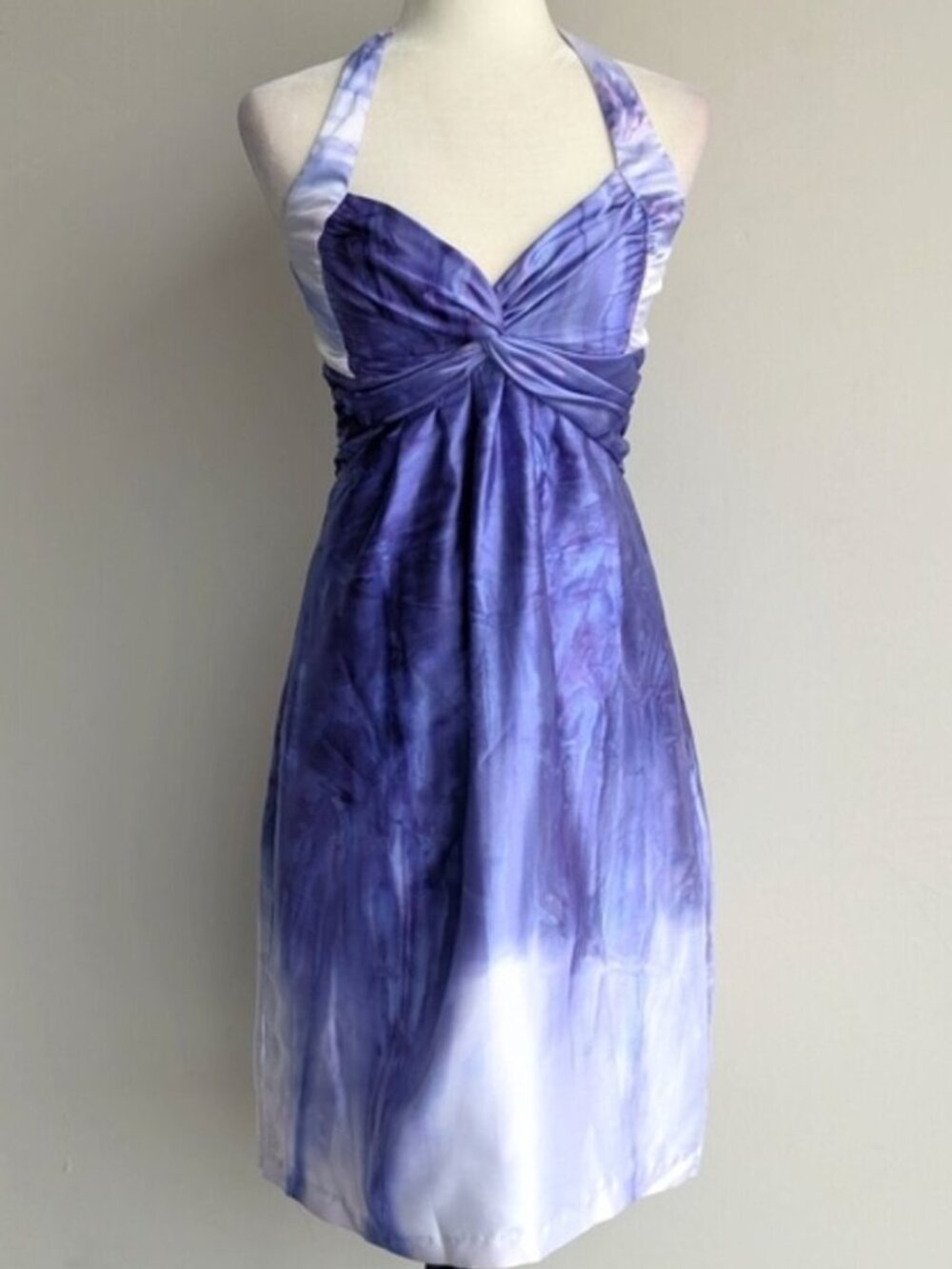 Vintage 90s Satin Purple Halter Dress